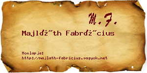 Majláth Fabrícius névjegykártya